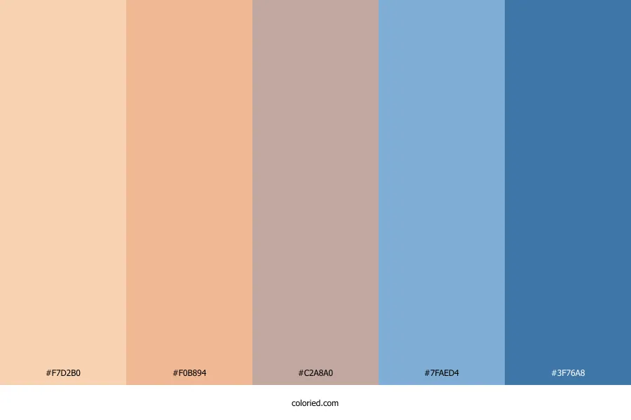 Peach and Blue Color Palette
