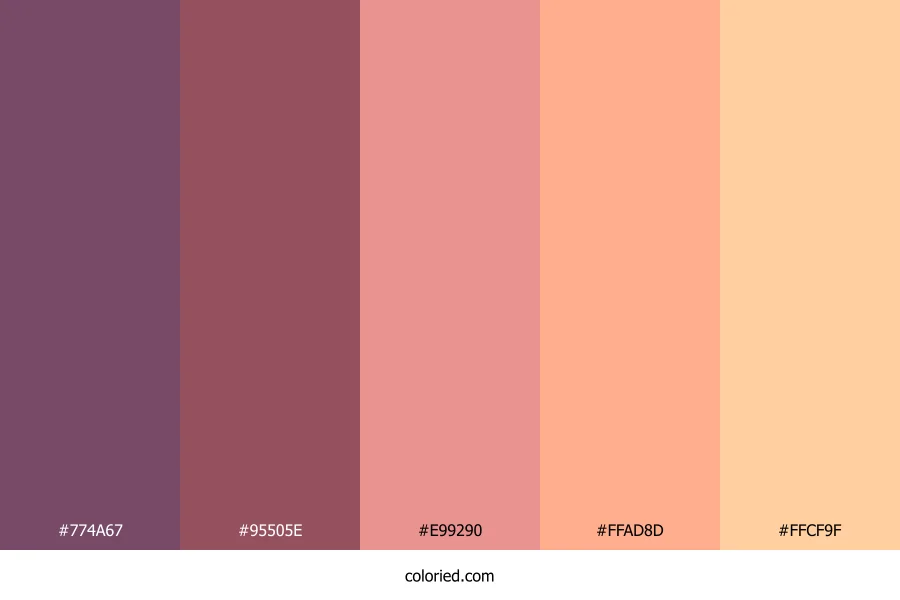 Peach Coral Sunset Color Palette