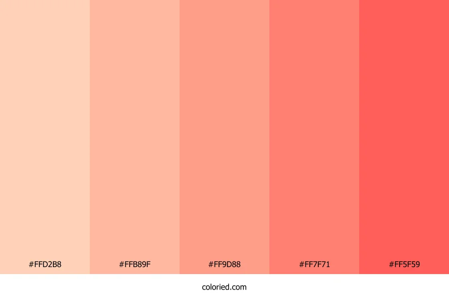 Peach Salmon Coral Color Palette