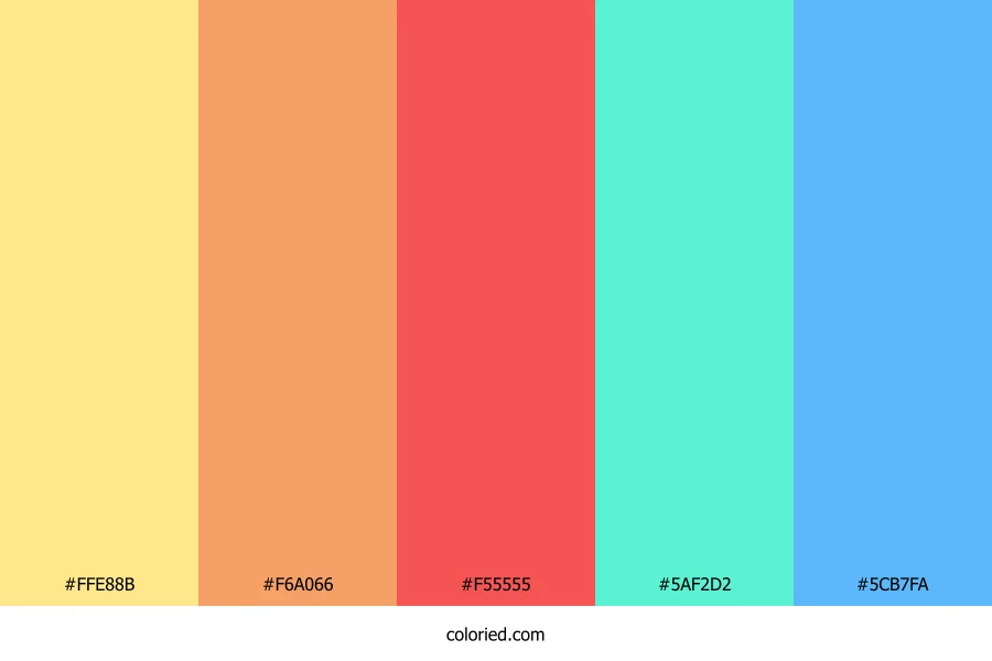 Peachy Candy Ocean Color Palette