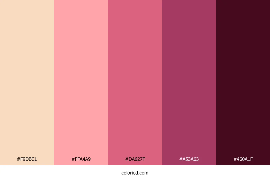 Peachy Maroon Blossom Color Palette