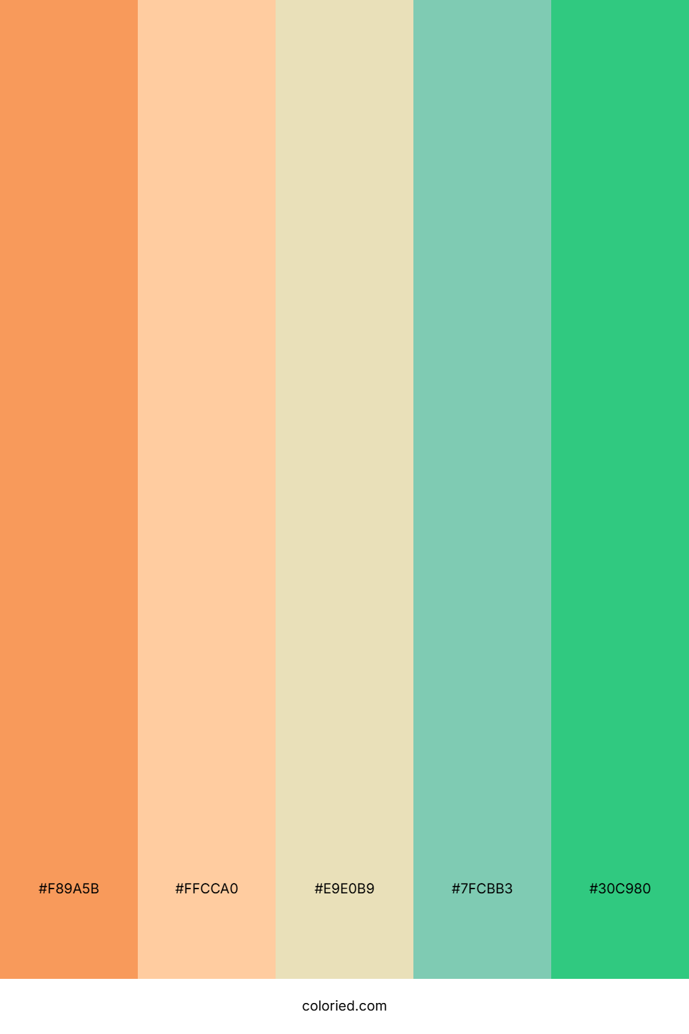 Peachy Pineapple Ocean Color Palette