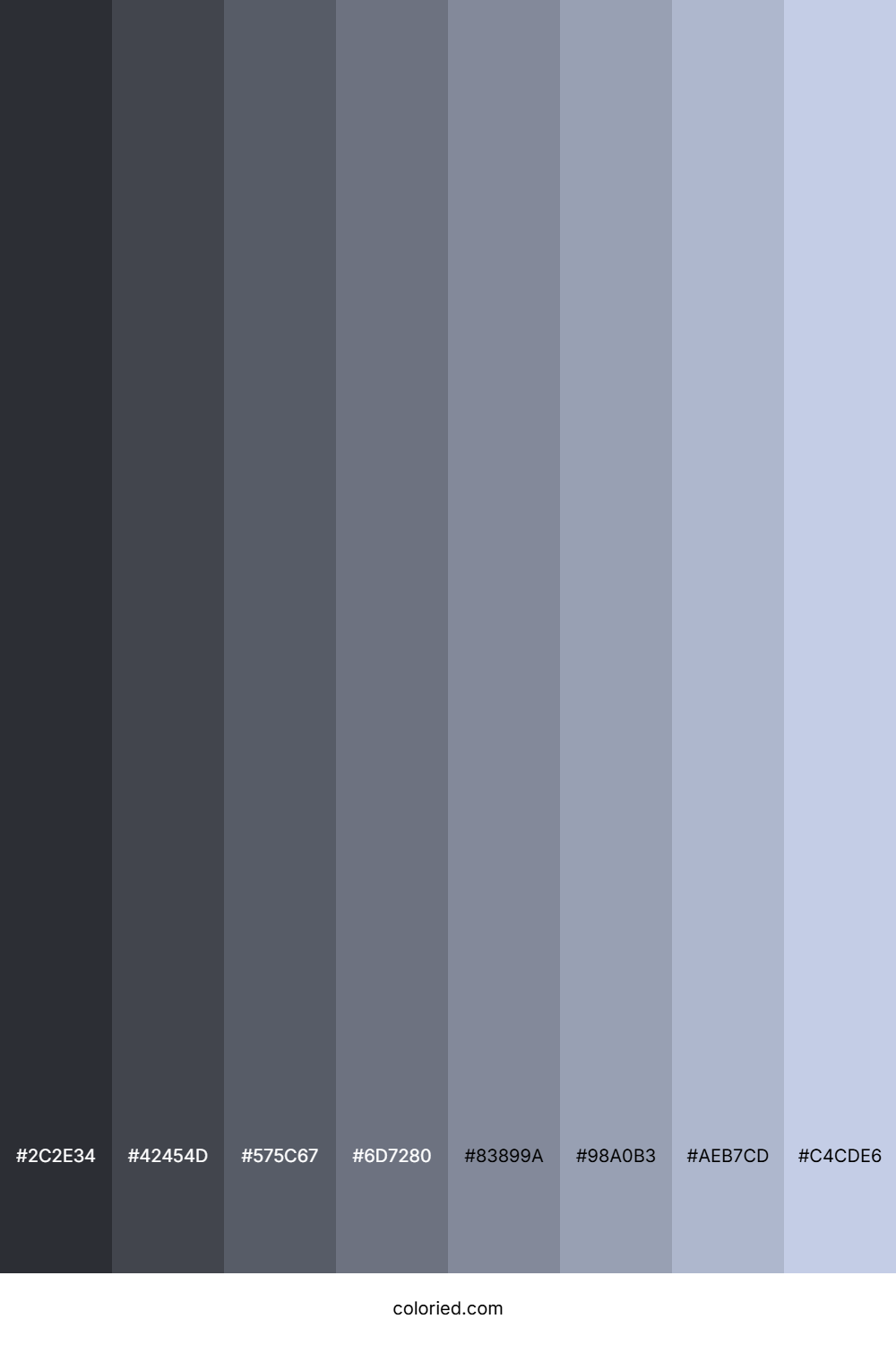 Periwinkle Grey Color Shades