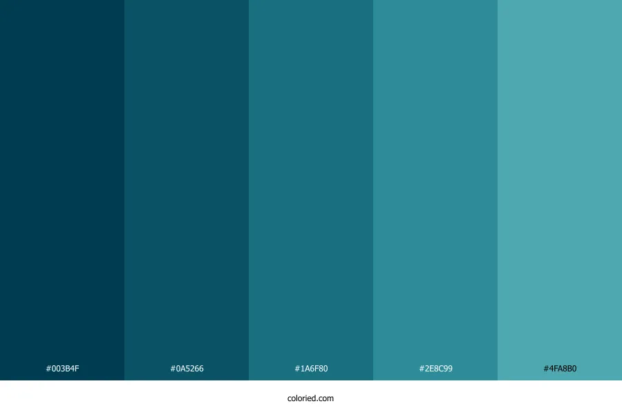 Petrol Blue Color Palette
