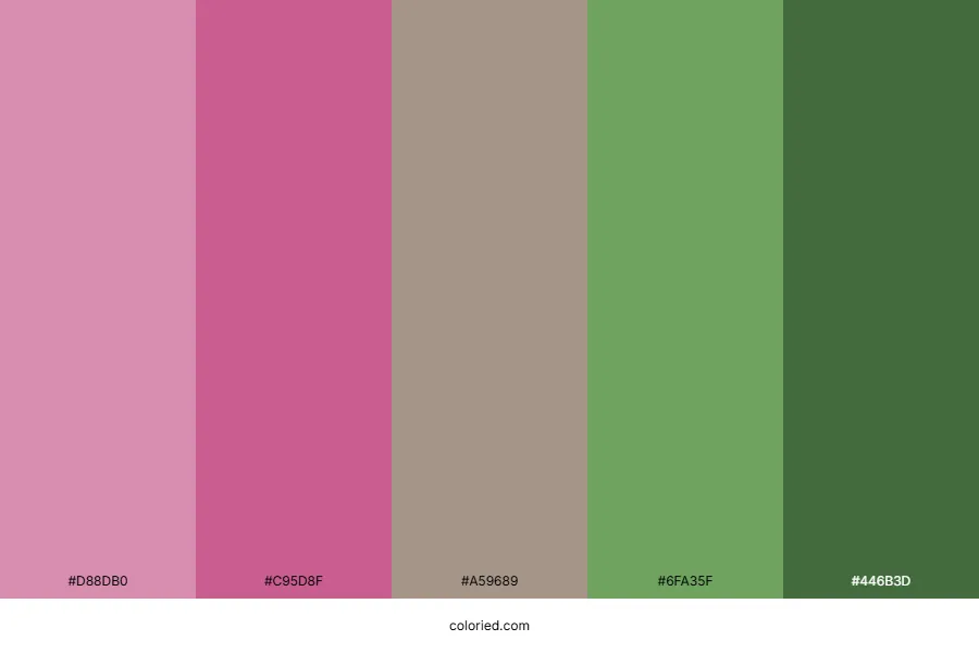 Pink and Green Colour Palette