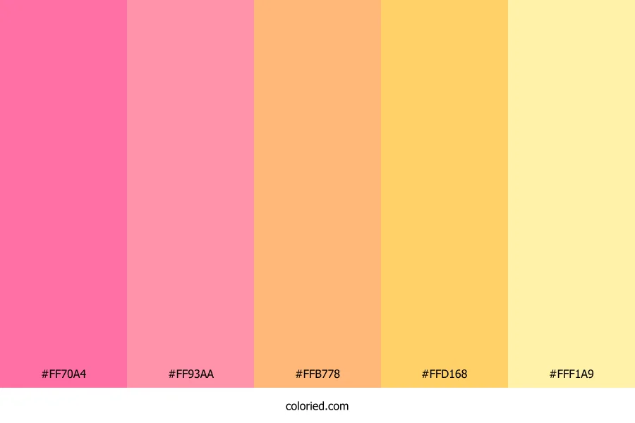 Pink and Yellow Gradient Color Palette