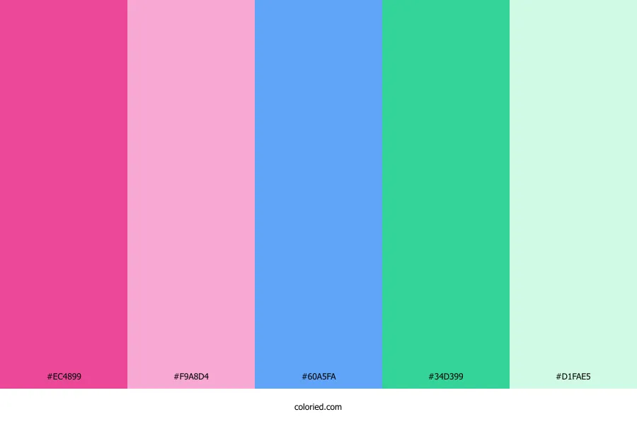 Pink Blue and Green Color Palette