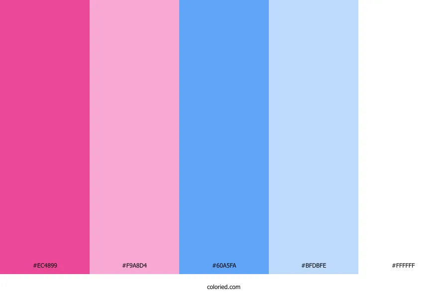 Pink Blue and White Color Palette