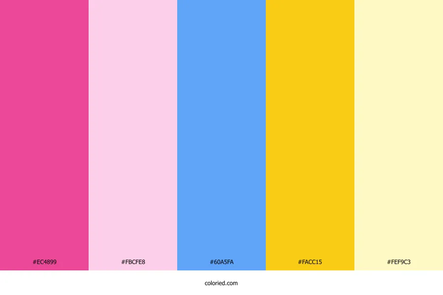 Pink Blue Yellow Color Palette