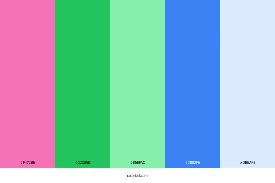 Pink Green and Blue Color Palette