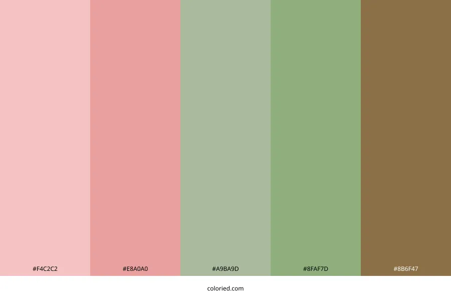 Pink Green Brown Color Palette