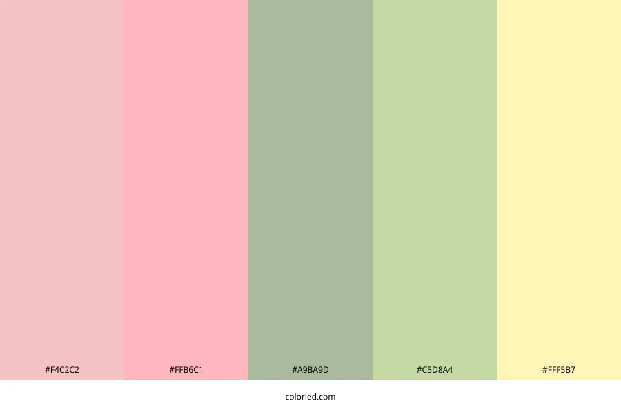 Pink Green Yellow Color Palette