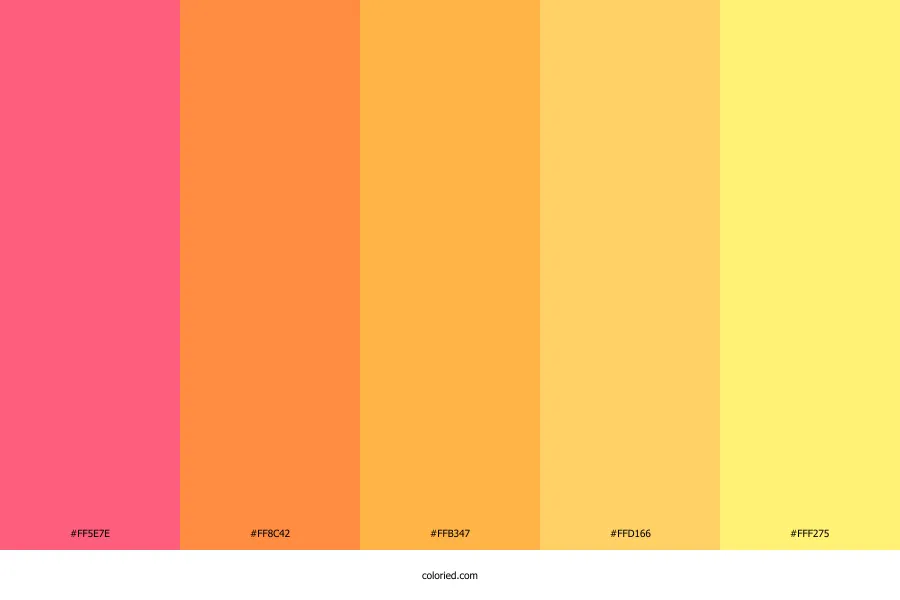 Pink Orange and Yellow Color Palette