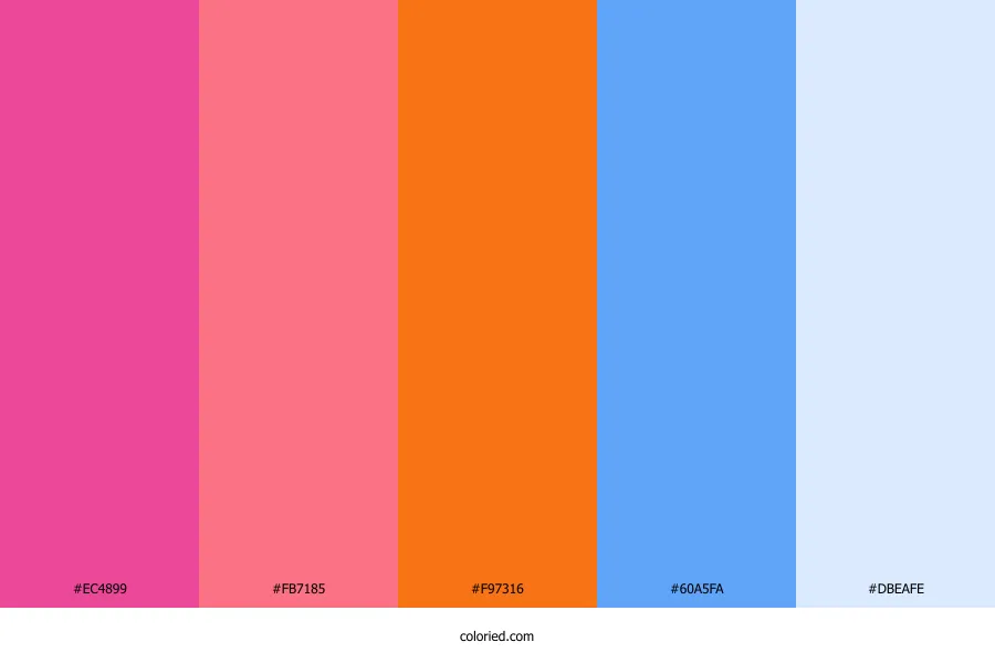 Pink Orange Blue Color Palette