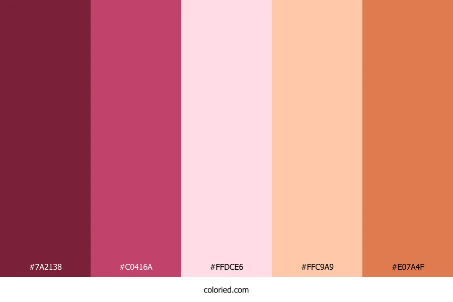 Pink Peach Gradient Color Palette