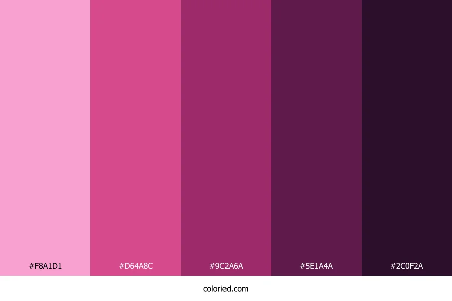 Pink to Black Gradient Color Palette