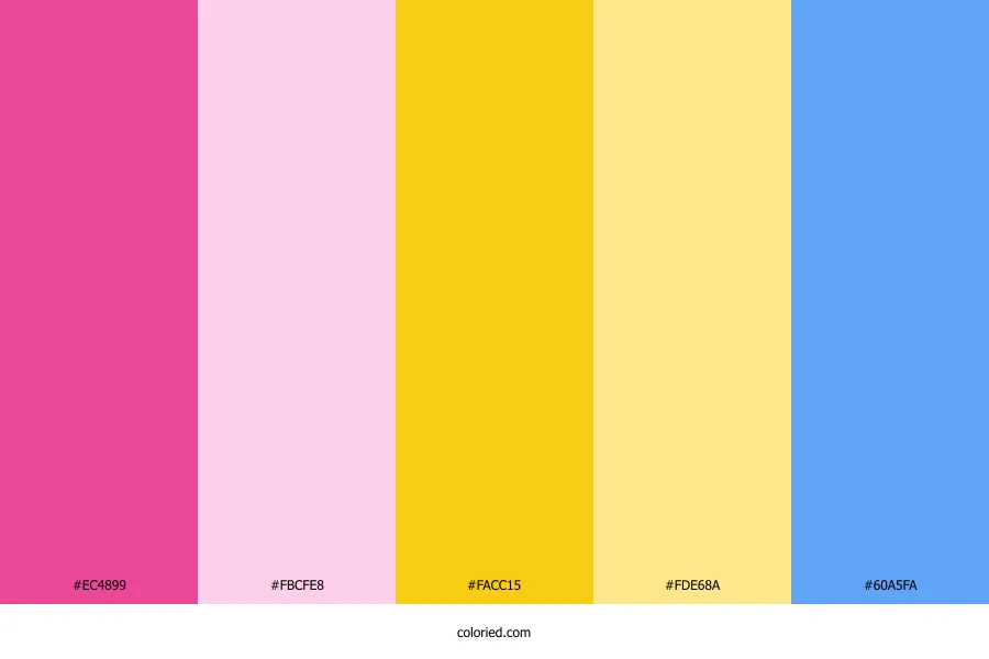 Pink Yellow and Blue Color Palette