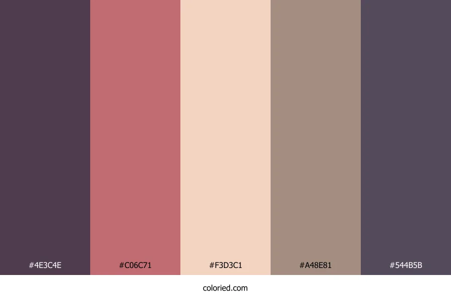 Plum Rosewood Sand Color Palette