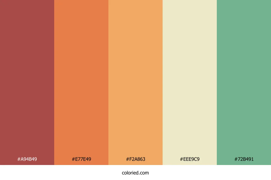 Pumpkin and Coral Color Palette