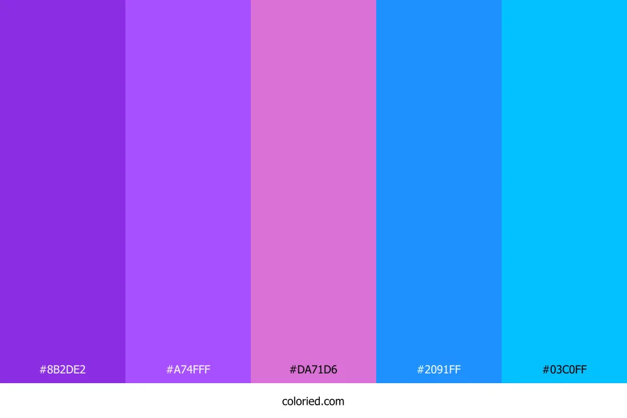 Purple and Blue Neon Color Palette