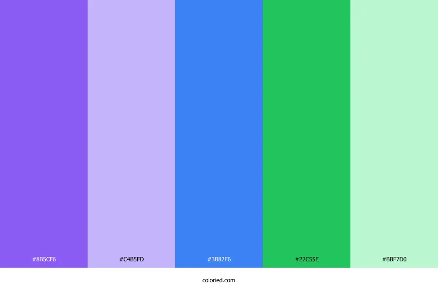 Purple Blue and Green Color Palette