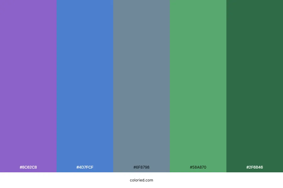 Purple Blue Green Color Palette