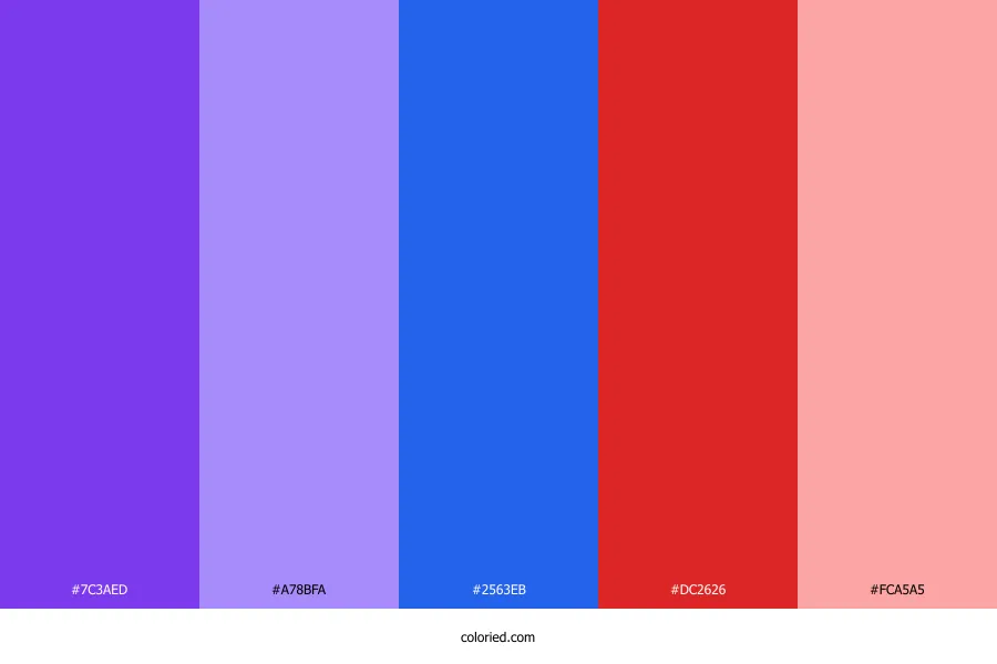 Purple Blue Red Color Palette