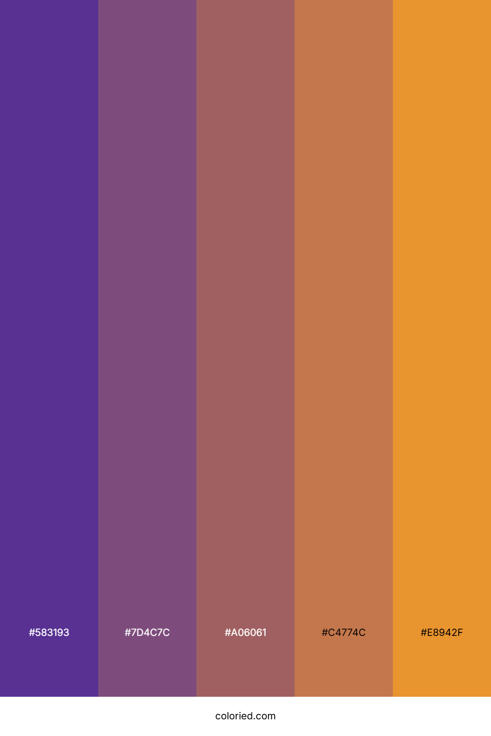 Purple to Orange Gradient Color Palette