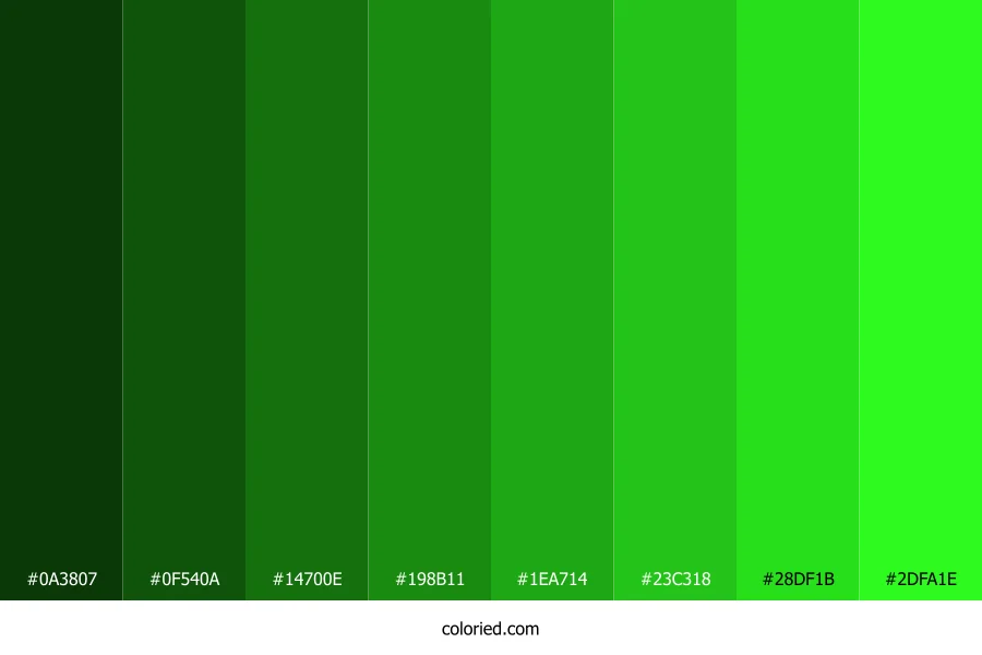 Radioactive Green Color Shades