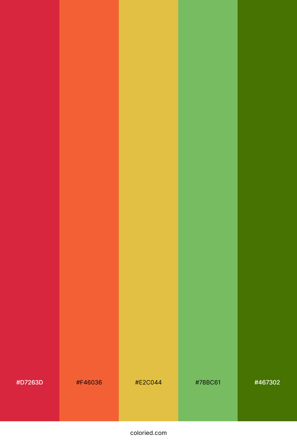 Red, Orange, Green Gradient Color Palette