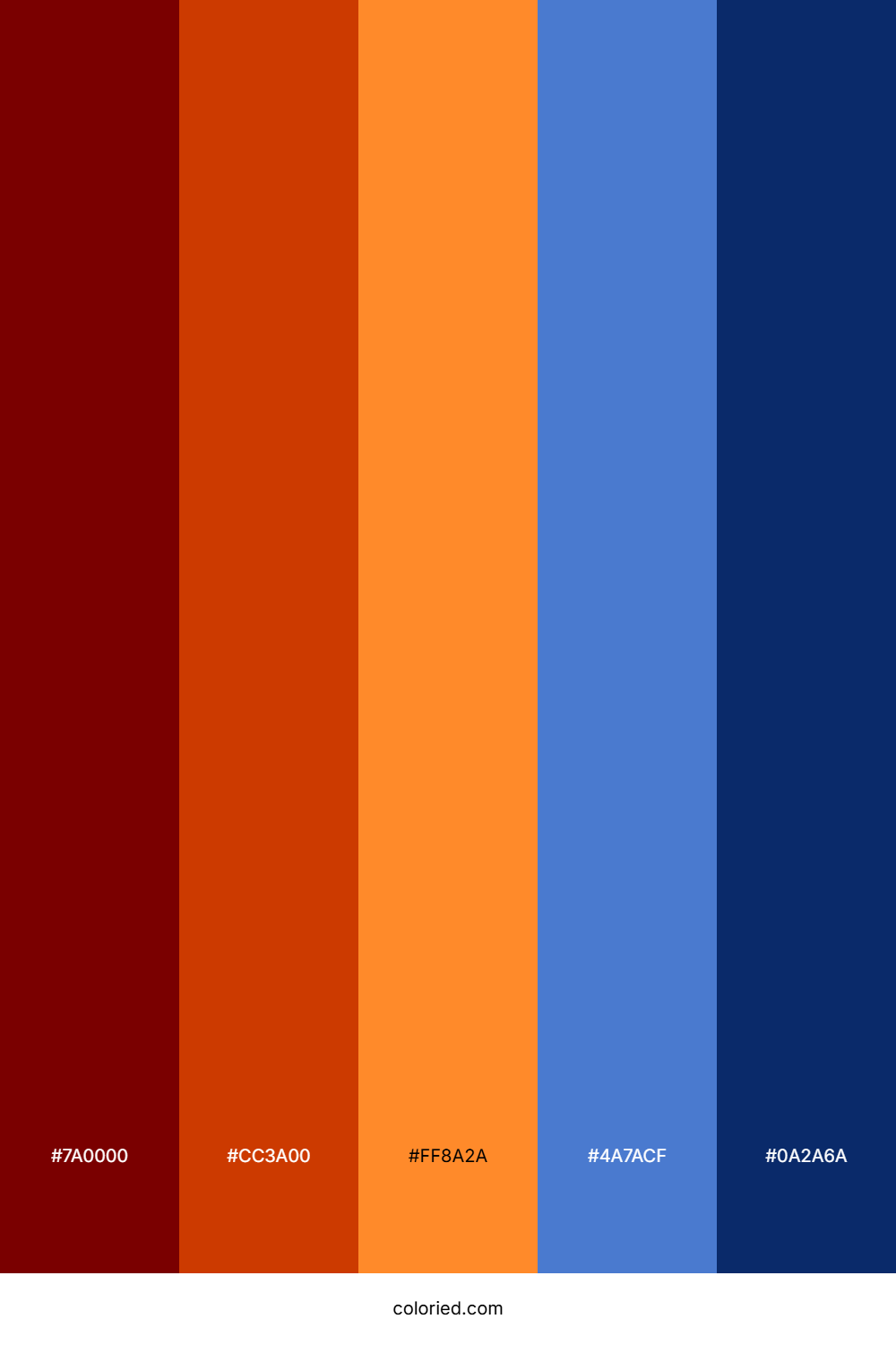 Red, Orange and Blue Color Palette