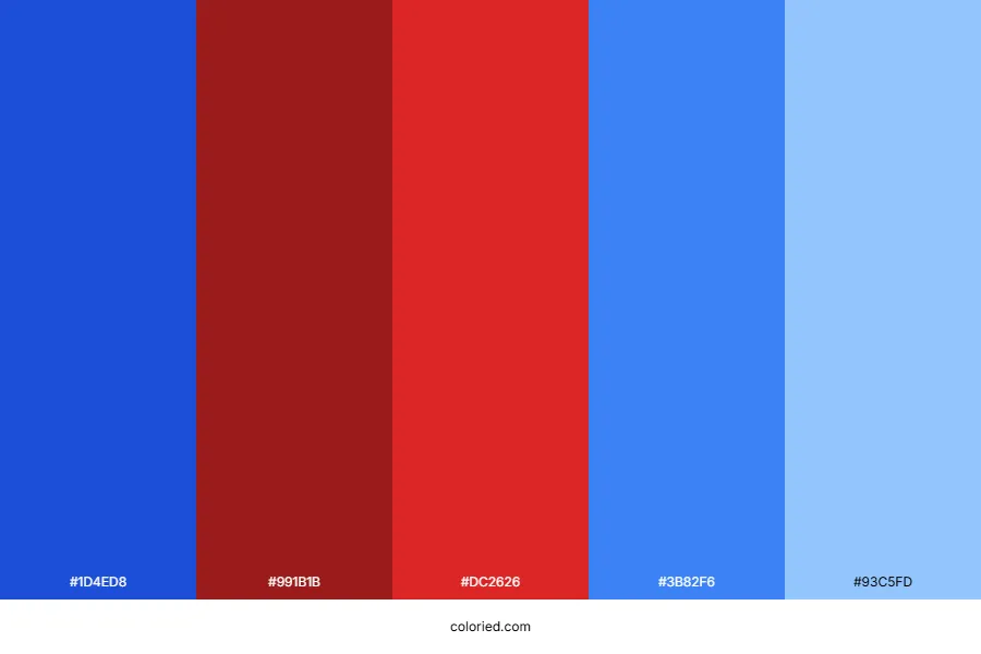 Red and Blue Color Palette