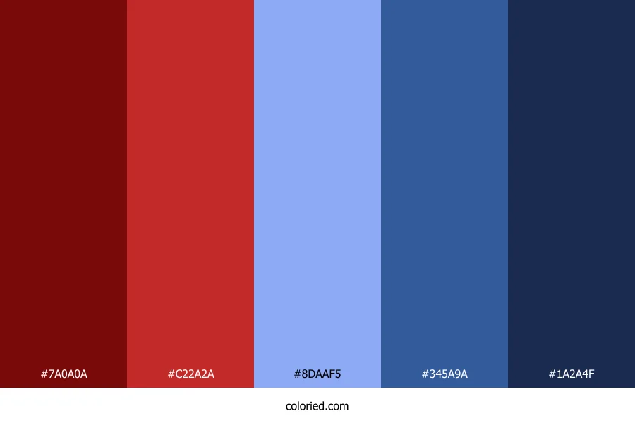 Red and Navy Blue Color Palette