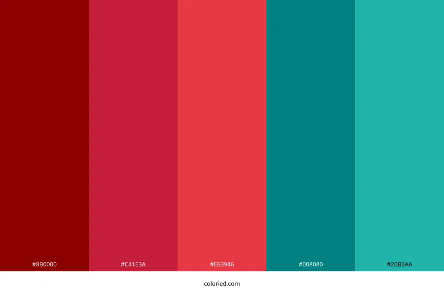 Red and Teal Color Palette