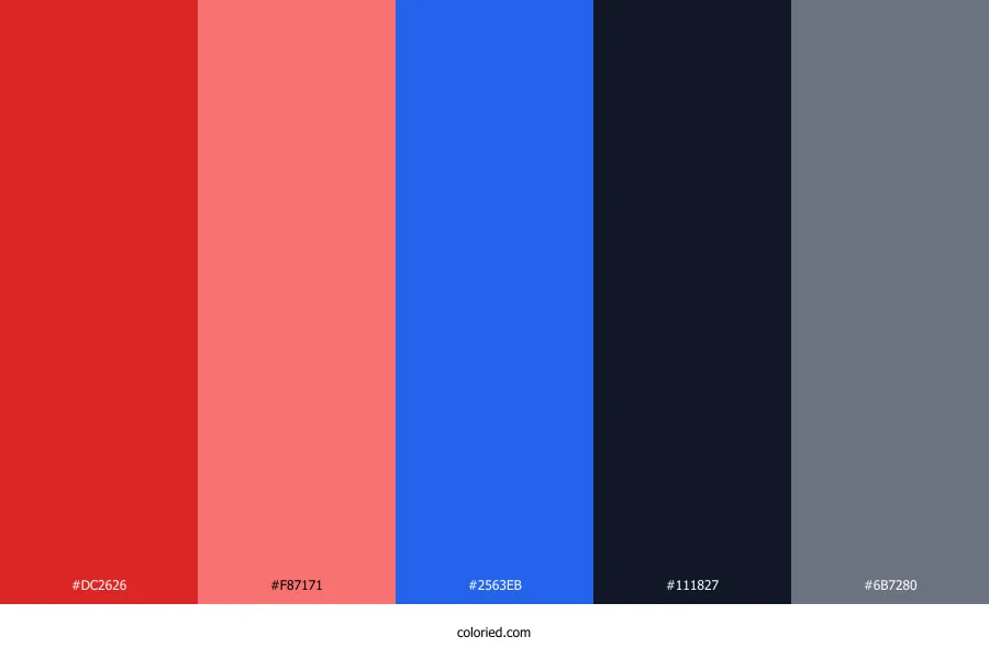 Red Blue and Black Color Palette
