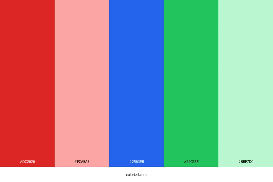 Red Blue and Green Color Palette