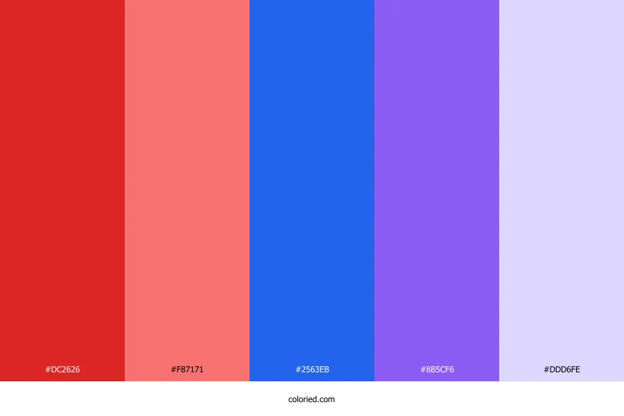 Red Blue and Purple Color Palette