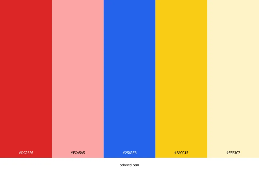 Red Blue and Yellow Color Palette