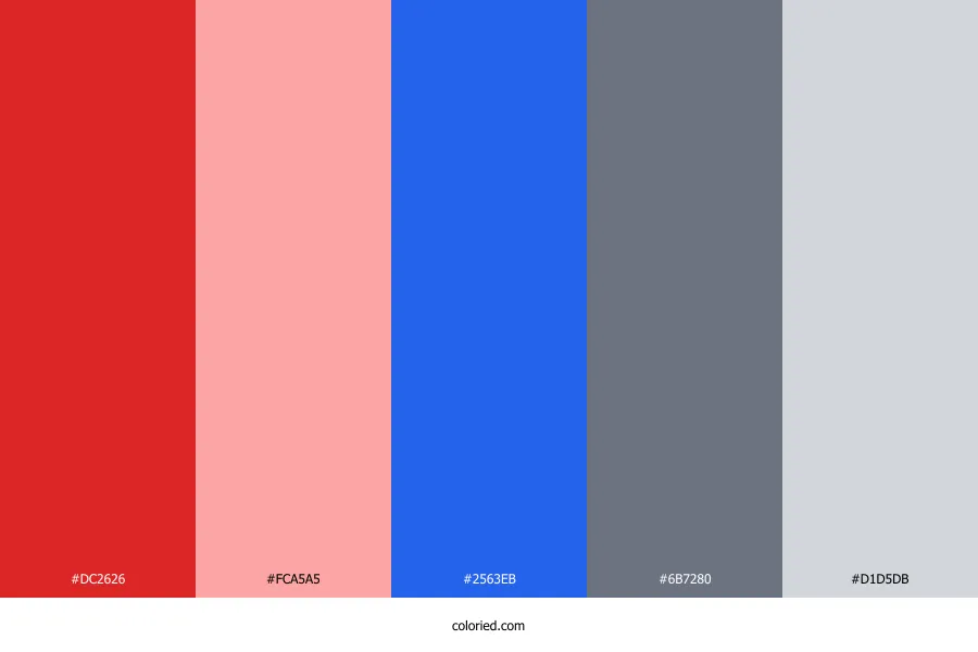 Red Blue Gray Color Palette