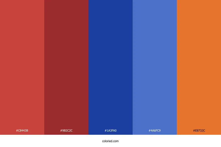Red Blue Orange Color Palette