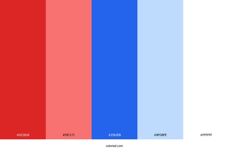 Red Blue White Color Palette