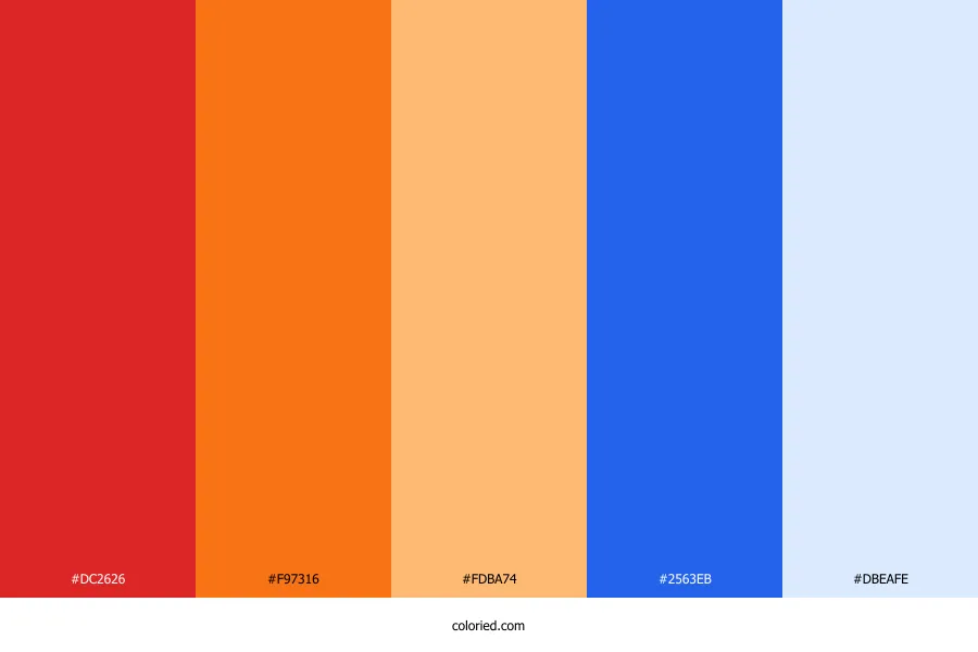 Red Orange Blue Color Palette