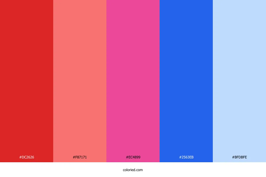 Red Pink Blue Color Palette