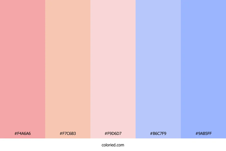 Red to Blue Pastel Gradient Color Palette
