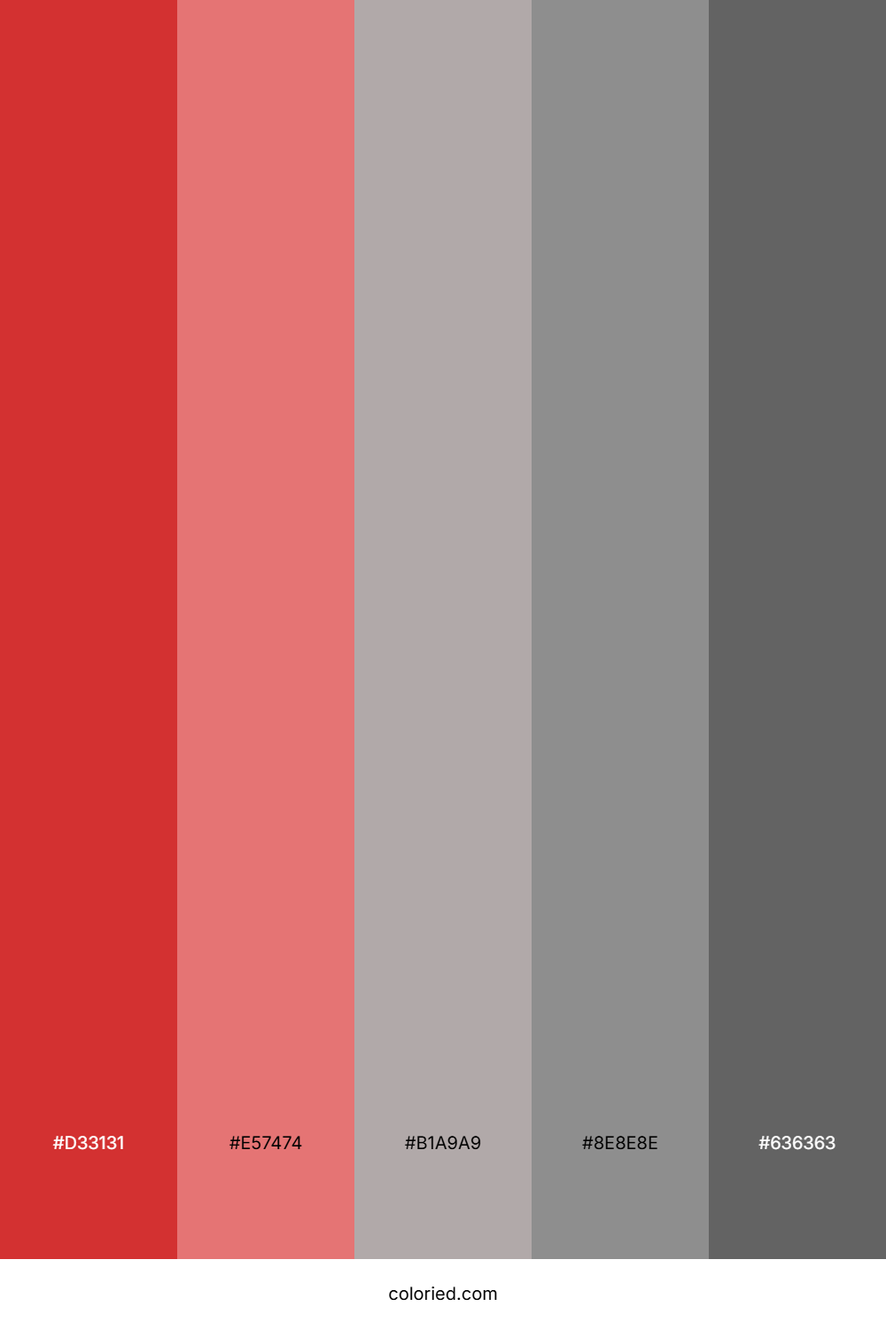 Red to Gray Gradient Color Palette