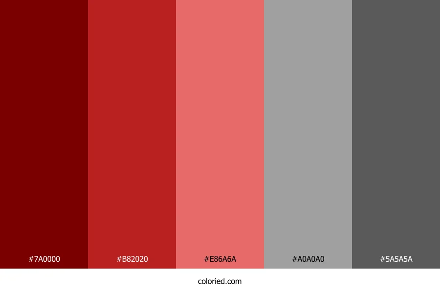 Red to Grey Color Palette