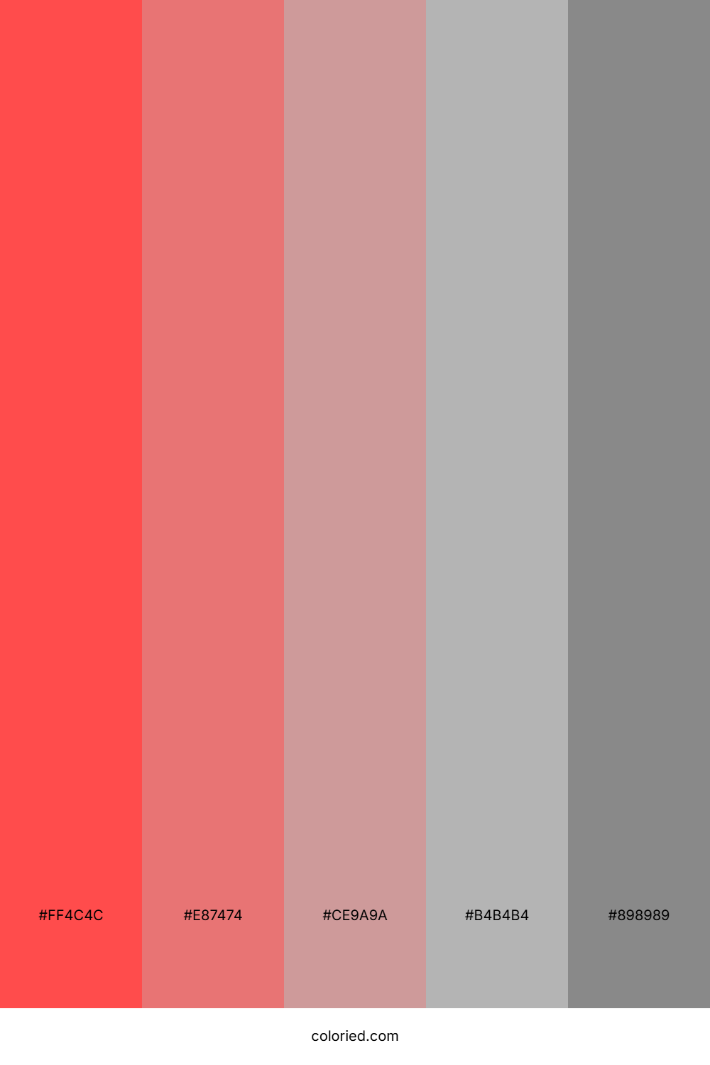 Red to Grey Gradient Color Palette