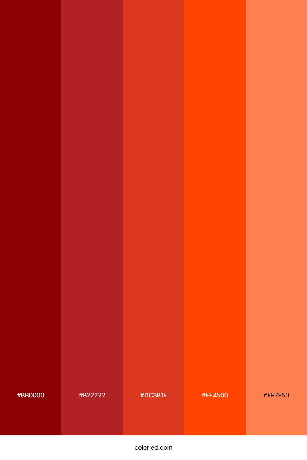Red to Orange Color Palette