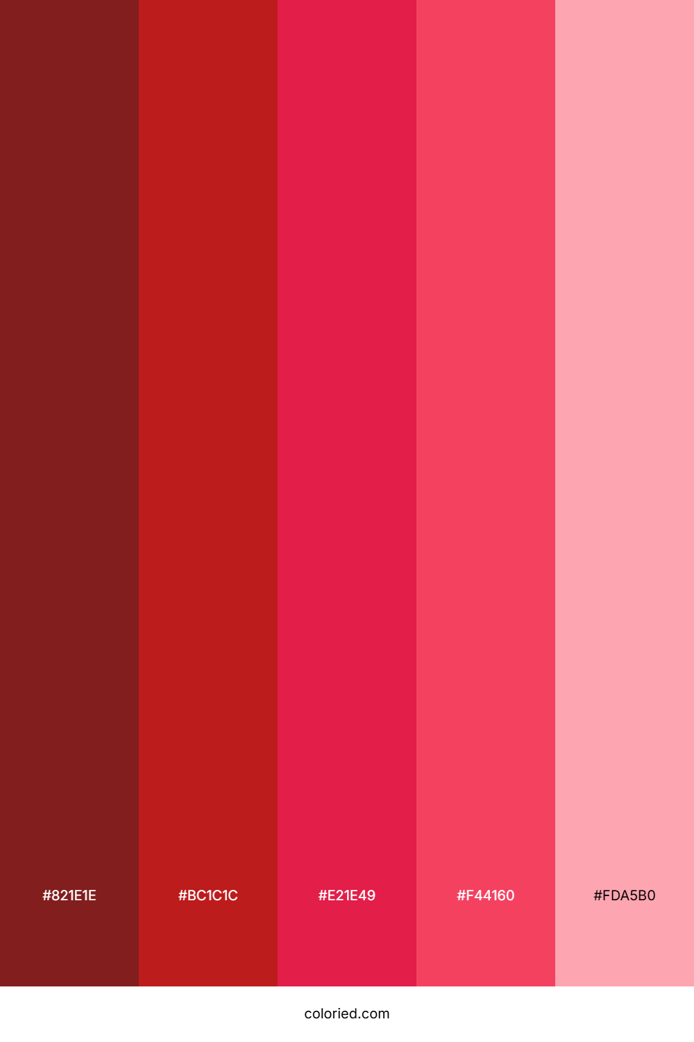 Red to Pink Gradient Color Palette