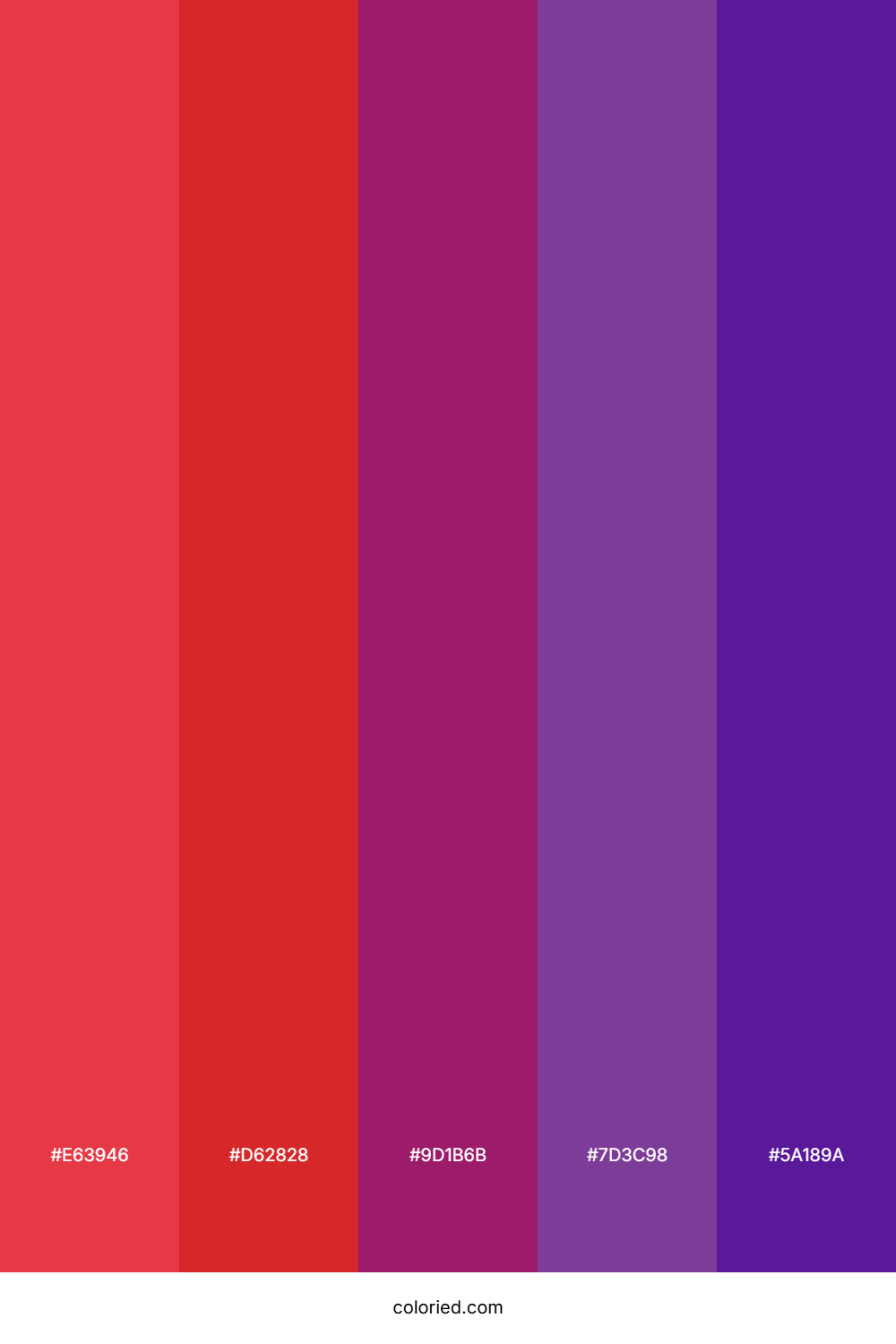 Red to Purple Gradient Color Palette